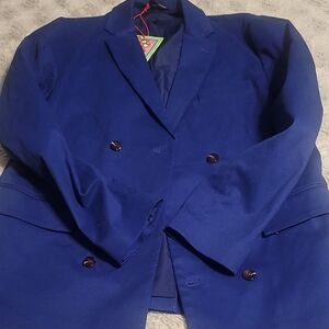 Men's Blue Double-Breasted Jacket